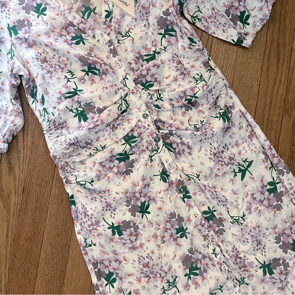 By TiMo Bouquet Floral Print Long Dress Button Down Front Size Small - Picture 3 of 11